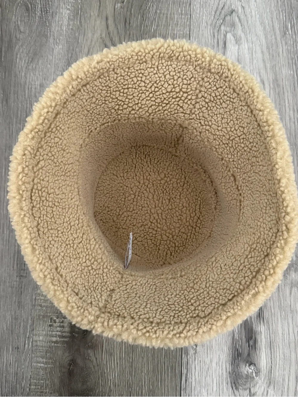 Lands' End faux suede and faux shearling winter bucket hat O/S